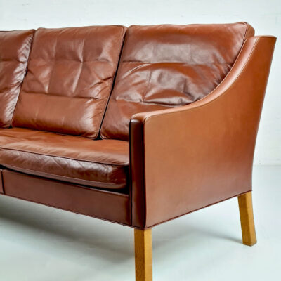 Borge-mogensen-sofa Borge Mogensen sofa model 2209 in brown leather