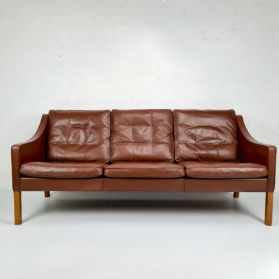 Borge-mogensen-three-seater Borge Mogensen sofa model 2209 in brown leather