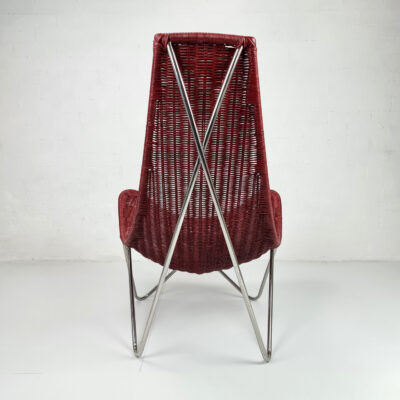 Knud-vinther-lounge-chair-4 Batchair in red rattan